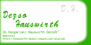 dezso hauswirth business card